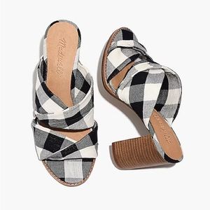 Madewell Alexandria Mule in Gingham Check (Size 8.5)